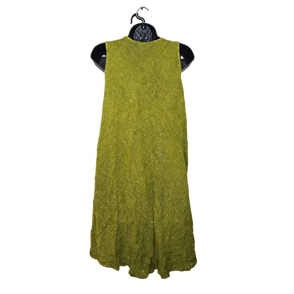 Coline Tunic FS Sleeveless Blouse Boho Free Size Green Metallic - Picture 4 of 7